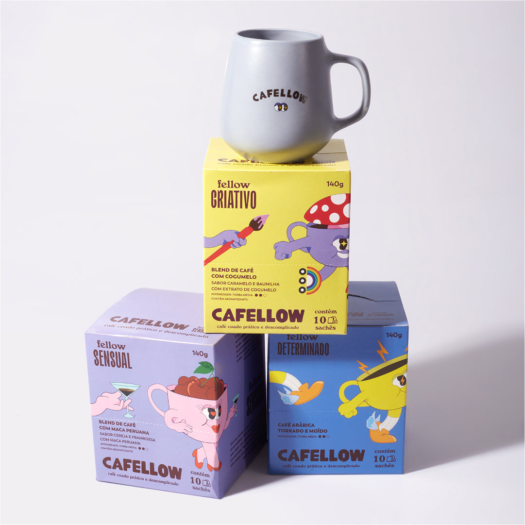 Kit daily dose of magic: 3 fellows + xícara | Café em sachê coado