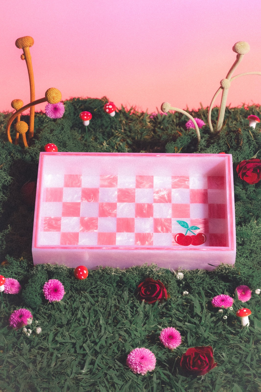 Bandeja Rosa Cereja – Colab Cafellow + Pingo Studios