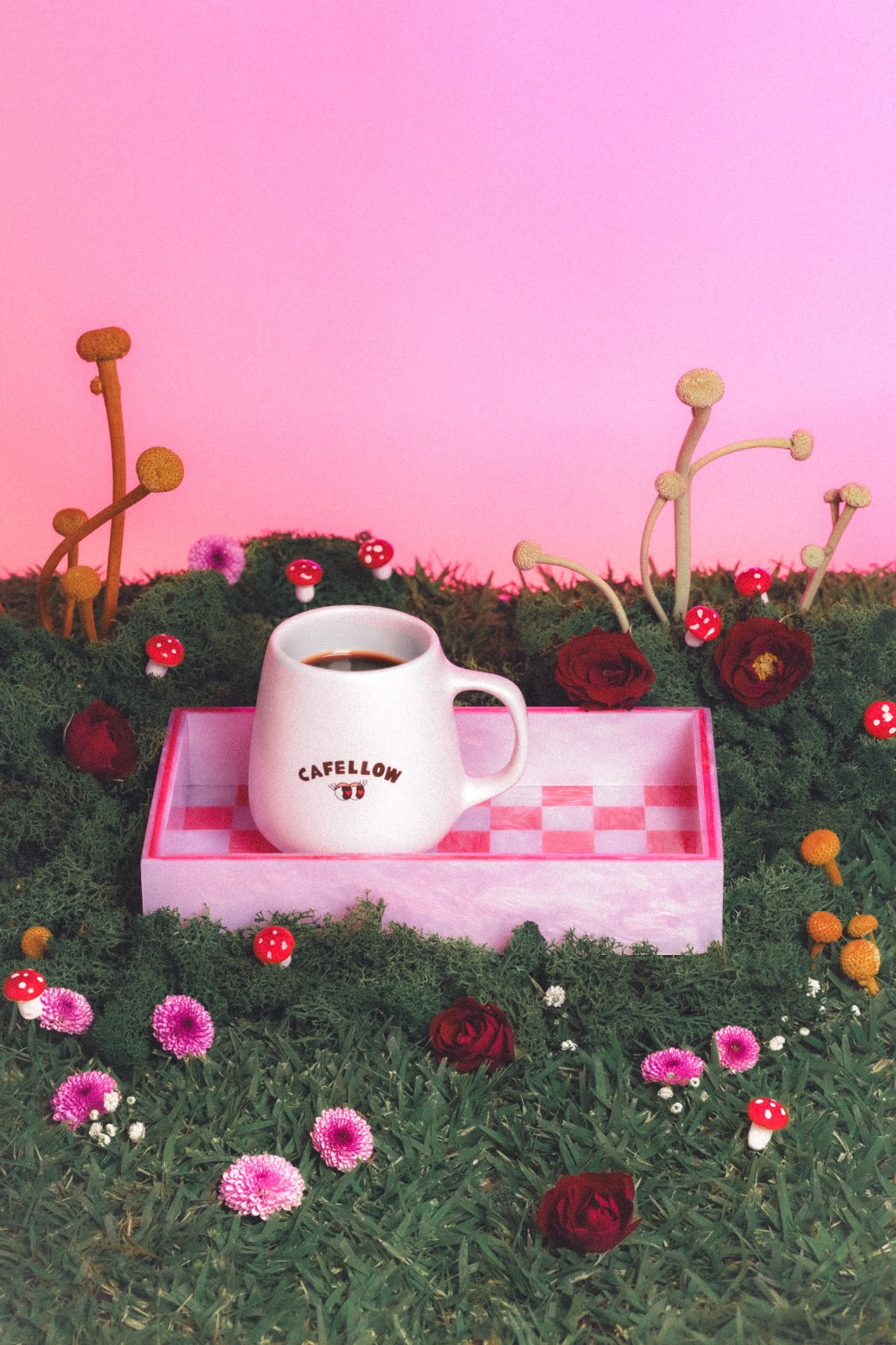 Bandeja Rosa Cereja – Colab Cafellow + Pingo Studios