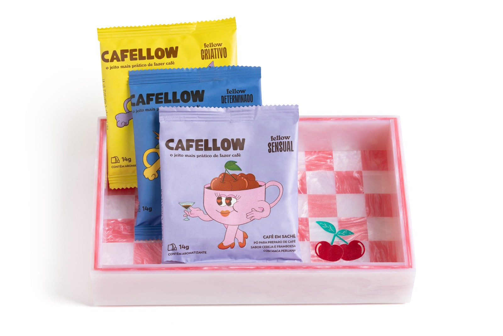 Bandeja Rosa Cereja – Colab Cafellow + Pingo Studios
