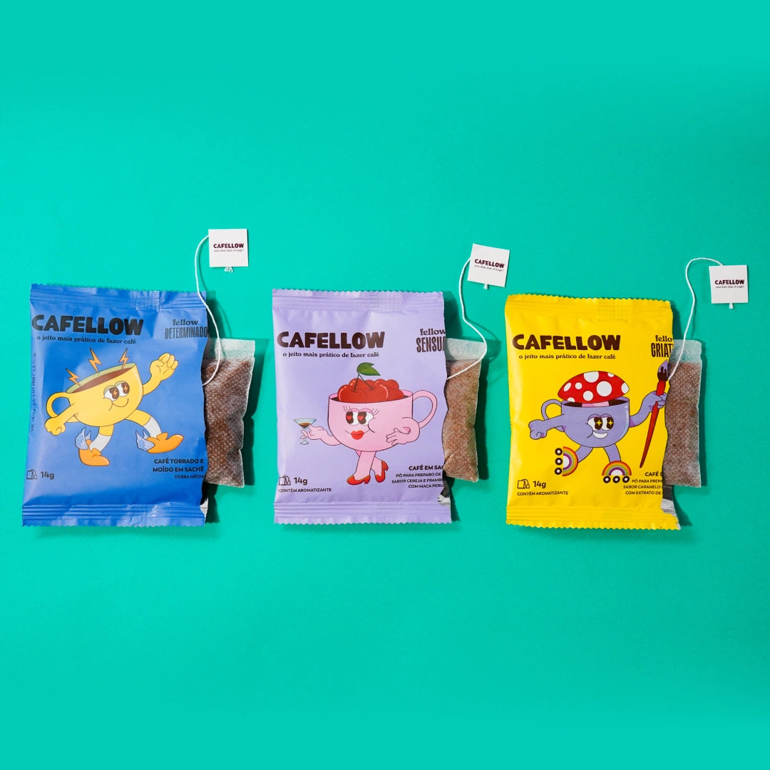 Kit Freguês Cafellow: 3 Fellows + Café em pó