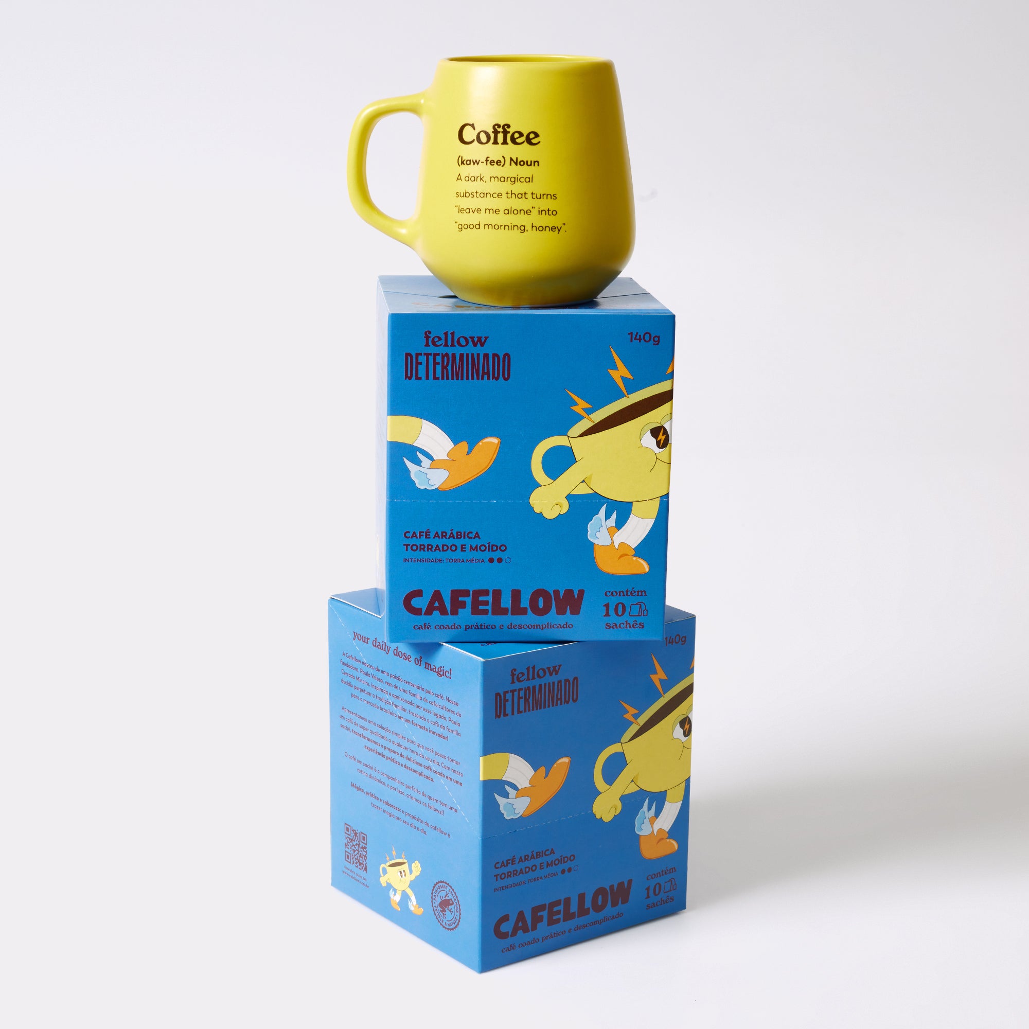 Kit 2 Fellows Determinados + Xícara Cafellow Amarela
